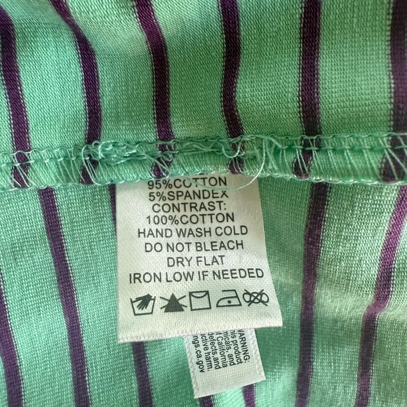 Fantastic Fawn Oversized Striped Raglan 🍑 Mint × Plum × Peach • Size S - Picture 5 of 6